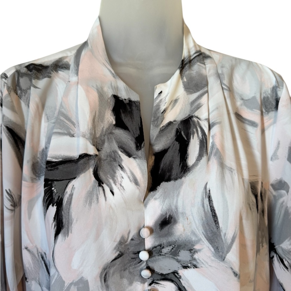 NWT Calvin Klein Blouse in Blush/Gray  GORGEOUS   MEDIUM/PETITE       #L - Picture 2 of 9